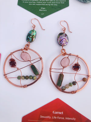 Abalone Copper Hoops