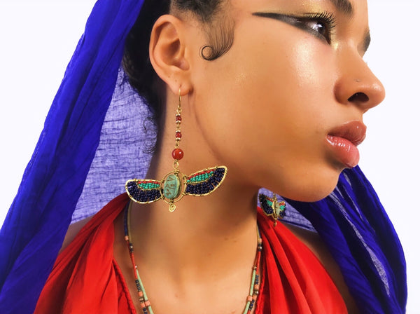 Winged Khepri Earrings