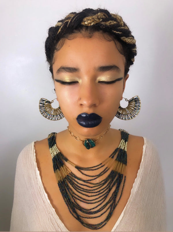 Broad Collar Earrings: Scarab