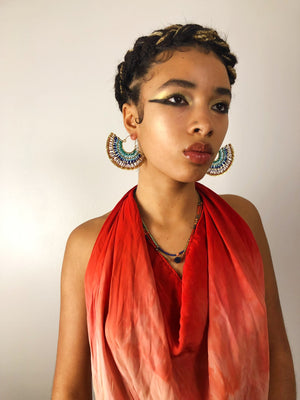 Broad Collar Earrings: Oasis