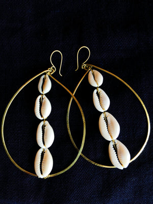 Cowrie Hoops