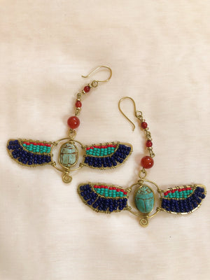 Winged Khepri Earrings